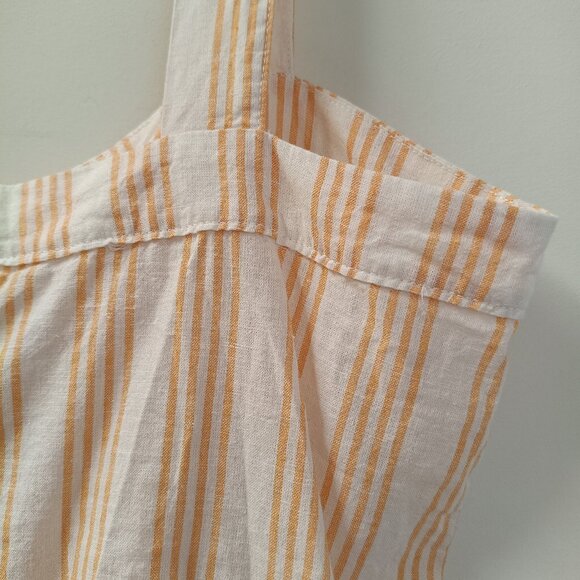 2/$20 Linen Cotton Blend Orange Stripe Button Vest Camisole Top, Woman Medium - Picture 8 of 12